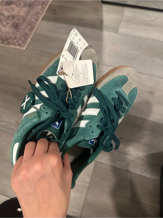 adidas Shoes - adidas SAMBAS brand NWT! Green Suede Sneakers with White Accents